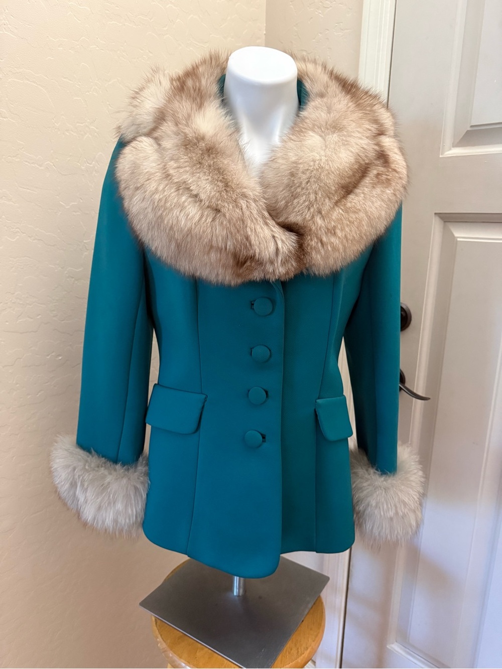 Vintage Lilli Anne Fox Fur Trim Coat
